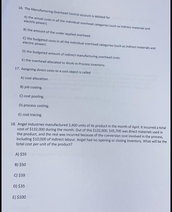 (10 questions, 1 mark each) 1. Managers and accountants gather the information