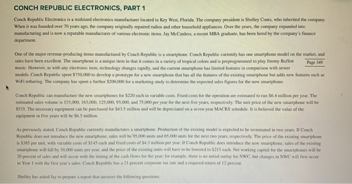 create an excel spreadsheet for the case. Please show all work and