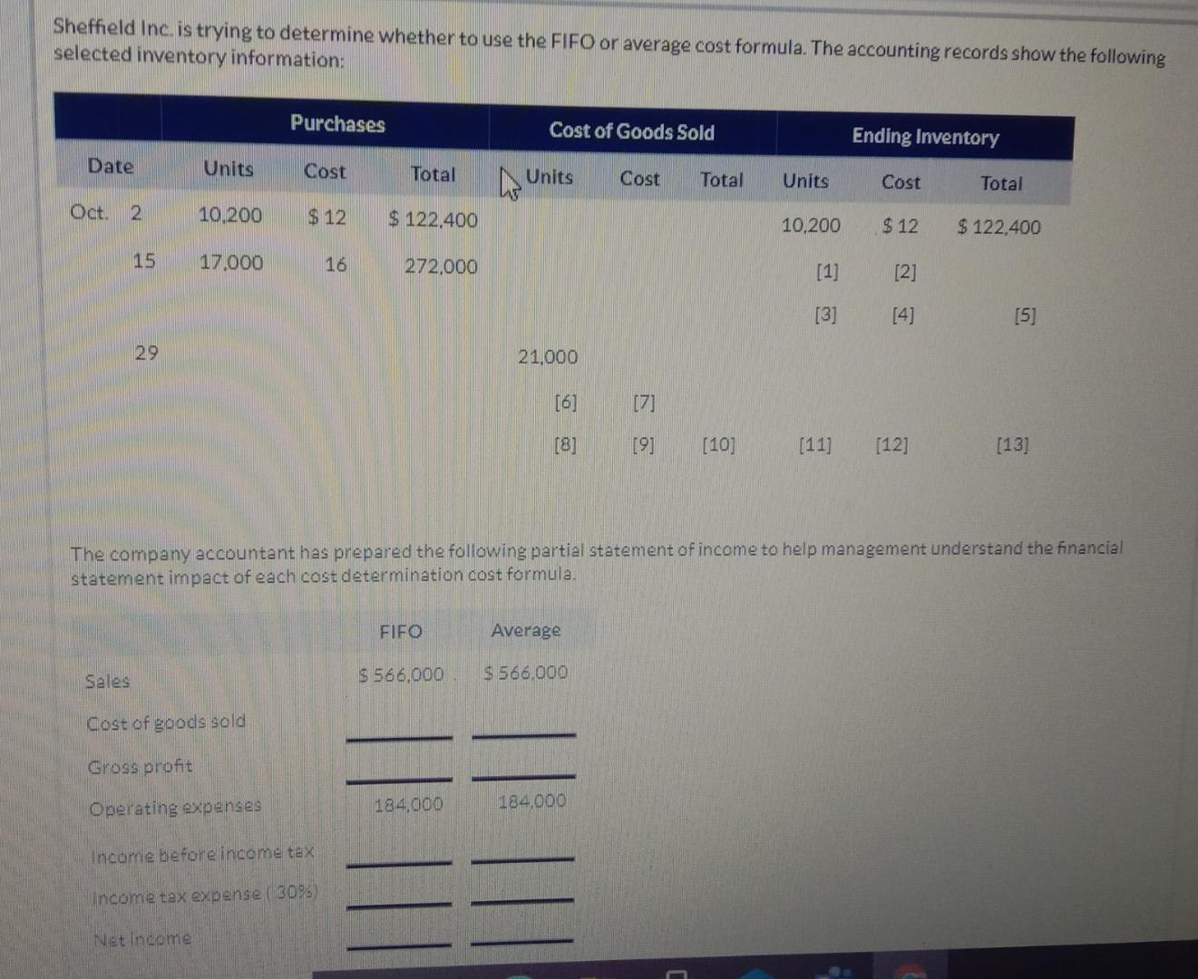 correct ans Sheffield Inc. is trying to determine whether to use the