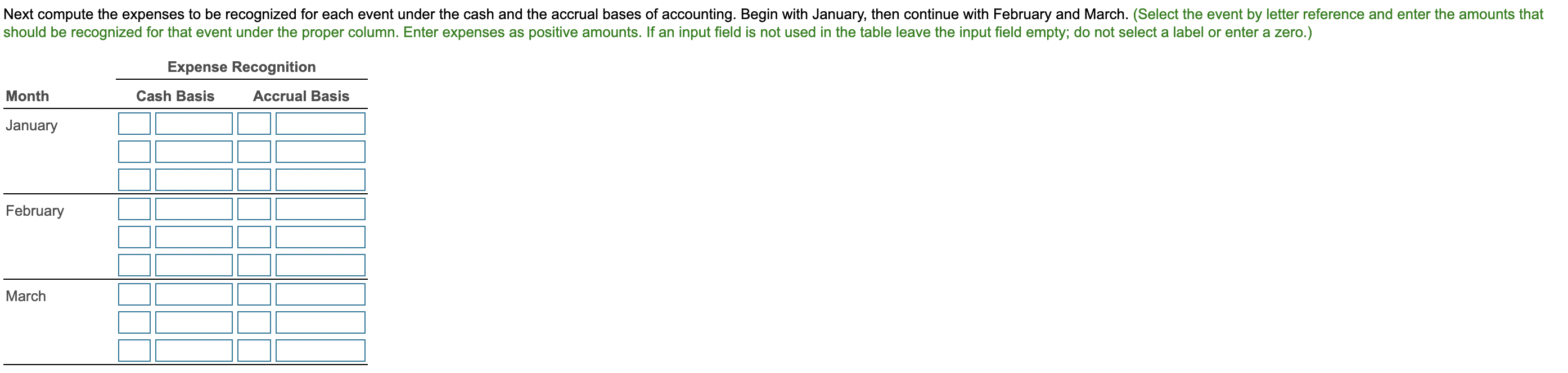 following events occurred: (Click the icon to view the events.) Requirement Determine