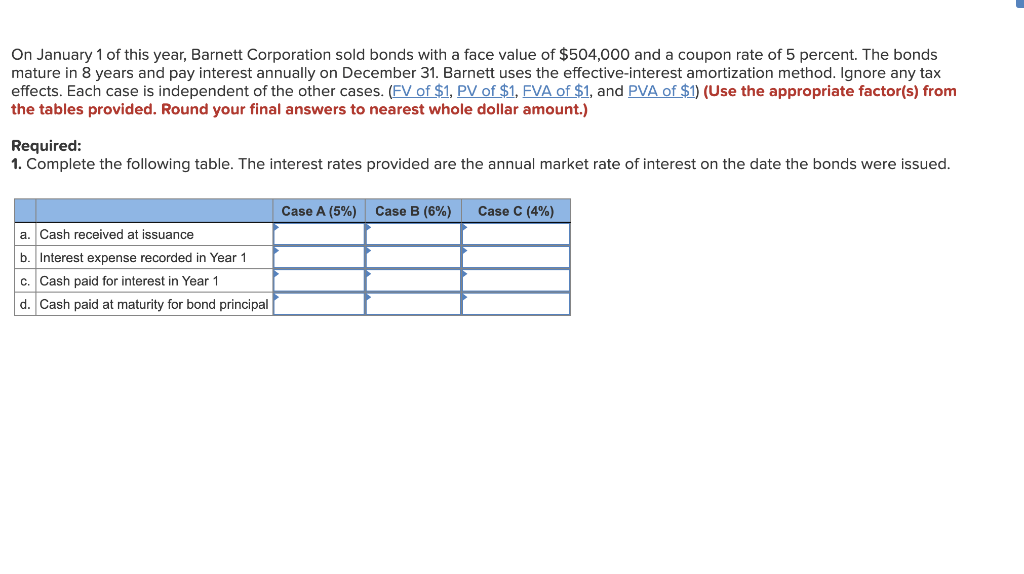 FV and PV tables can be found on google . On January