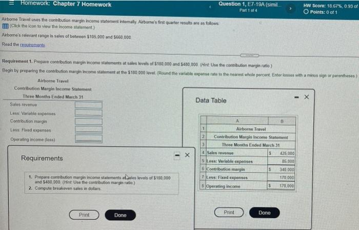  Homework: Chapter 7 Homework Question 1, E7-19A (simil. Part 1 of