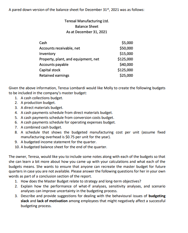 that you calculate. The rest of the report will include all the