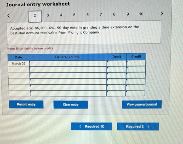 interest on the note dated December 16. March 2 Accepted a(a) $6,200,