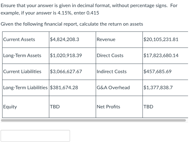  Ensure that your answer is given in decimal format, without percentage