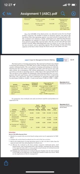 overhead rates for each of the four activities We can calculate the