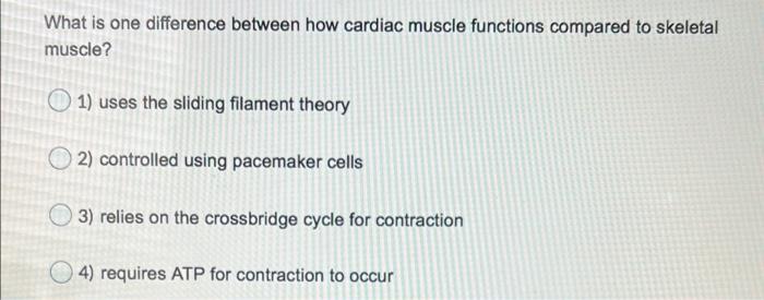  What is one difference between how cardiac muscle functions compared to