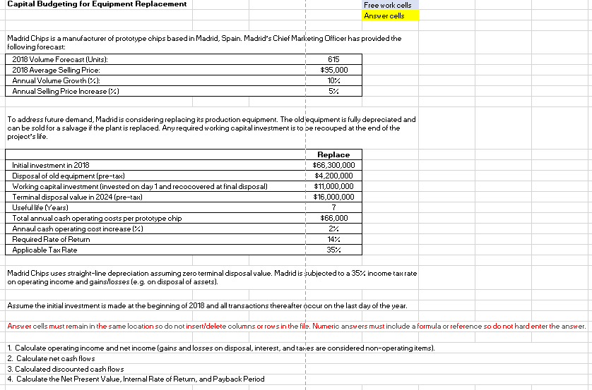 please be sure to include cell refences and it must be done