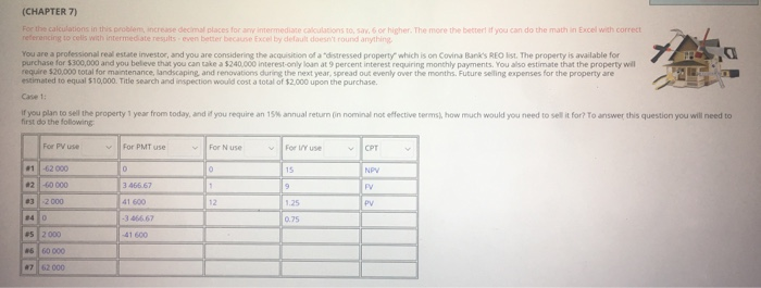  (CHAPTER 7) For the calculations in this problem increase decimal places