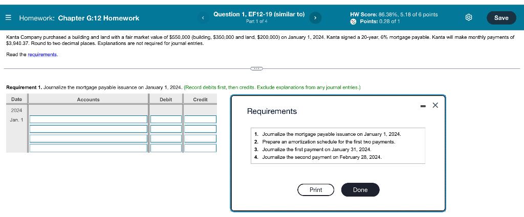 please answer all 4 parts if able. Homework: Chapter G:12 Homework Question