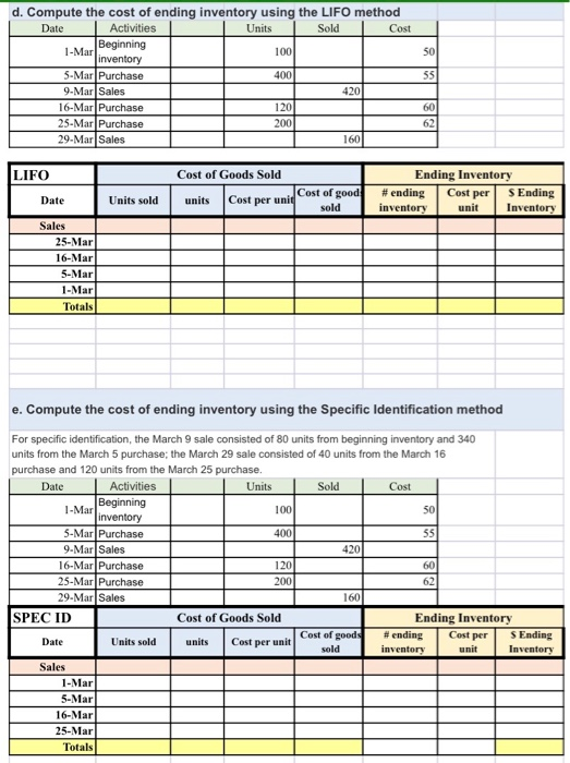 following course objective(s): Calculate appropriate inventory and deprecation entries. Account for various