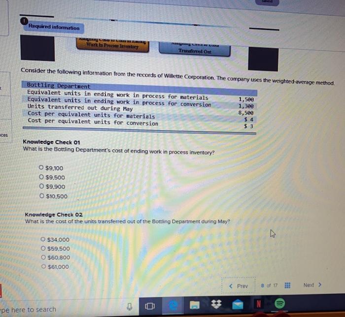 costing system. The following data are available for one department for October