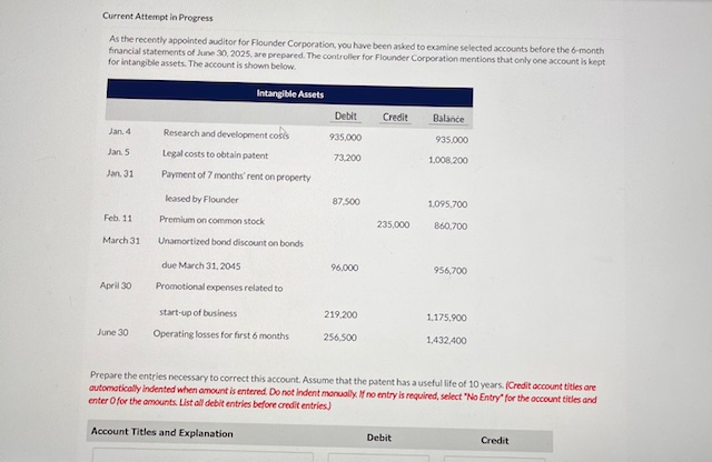 Current Attempt in Progress As the recently appointed auditor for Flounder