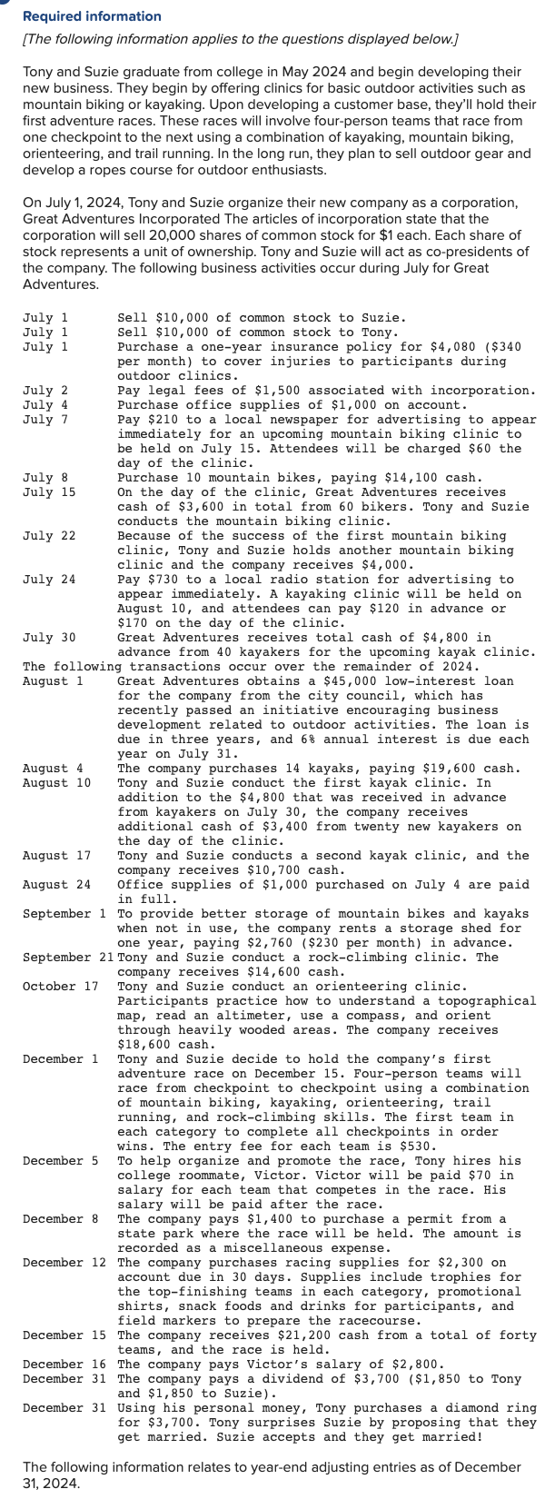 3. Post transactions from July 1 through December 31 and adjusting and