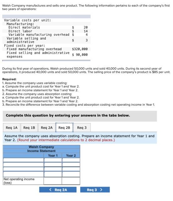 WAAS $320,000 $ 90,000 During its first year of operations, Walsh produced