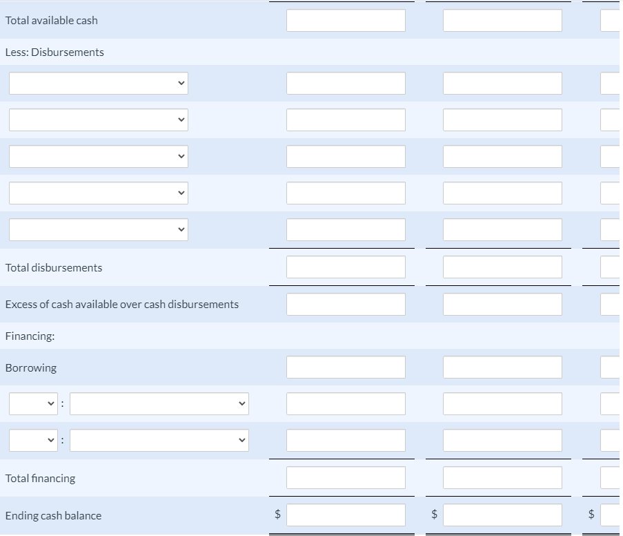 and administrative expenses 74,000 79,000 All sales are on account. Lorch expects
