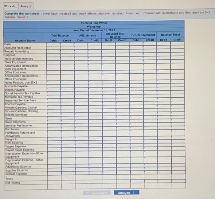 wines. On December 31, 20x1, the firm's general ledger contained the accounts