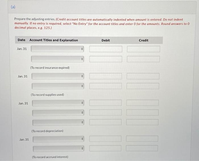 end: WILDHORSE CYCLE REPAIR SHOP Trial Balance January 31, 2021 Debit Credit