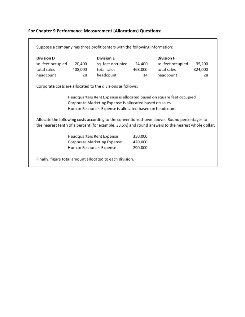 questions, figure out the parts to a Master Budget, Complete the Chapter