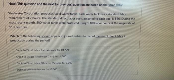  [Note) This question and the next (or previous) question are based