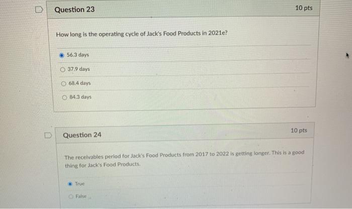  Question 23 10 pts How long is the operating cycle of