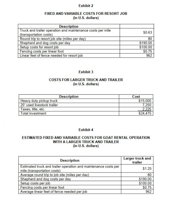 using the current truck/trailer combination and the larger truck/trailer combination. Use this