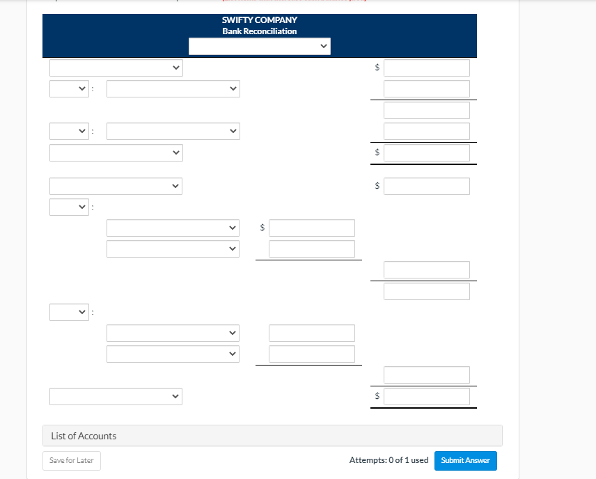 account in the ledger of Swifty Company. Balance September 1-$17.220; Balance September