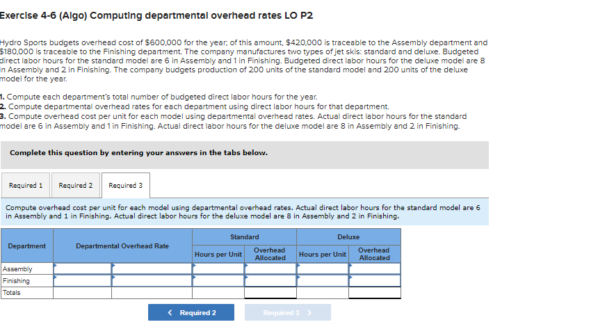 traceable to the Assembly department and $180,000 is traceable to the Finishing