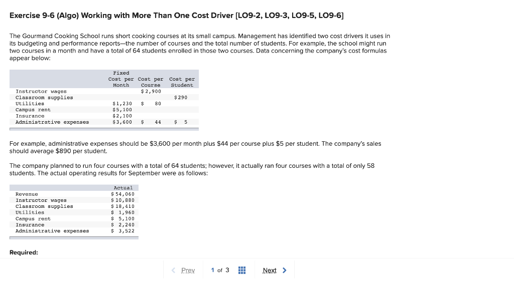  Exercise 9-6 (Algo) Working with More Than One Cost Driver (LO9-2,