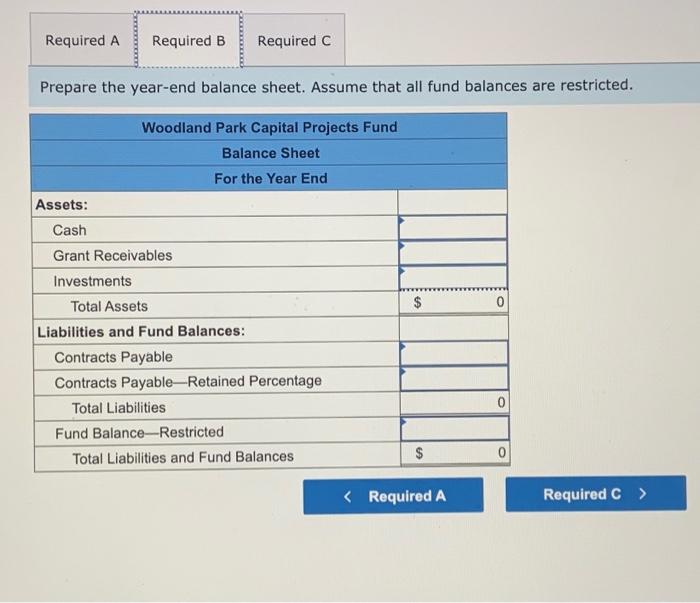 the Woodland Park Capital Projects Fund is provided below. Cash Grant Receivables