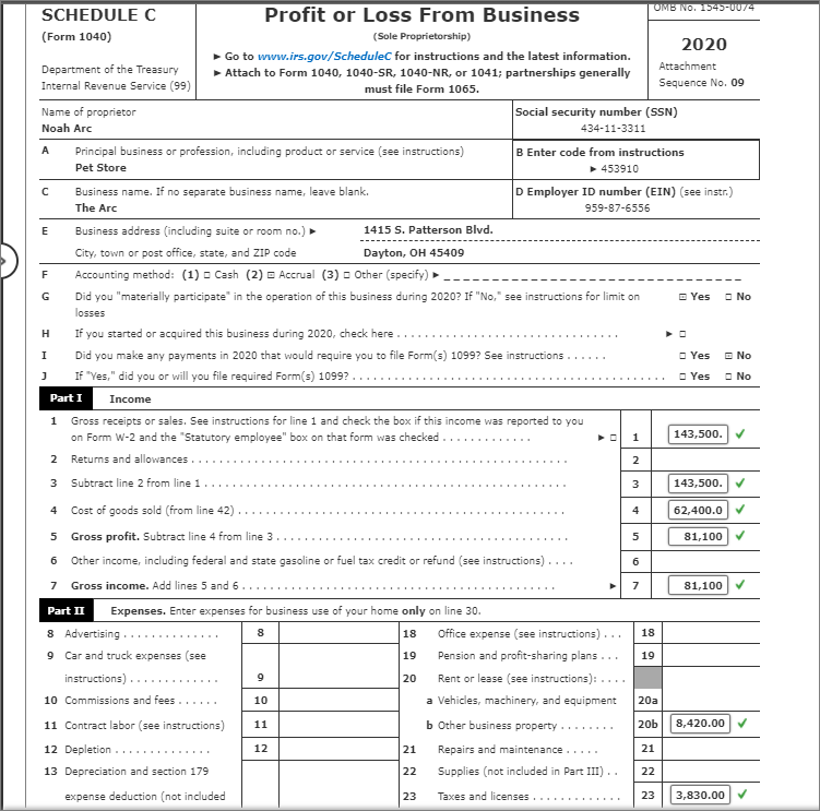  The instruction. Comprehensive Problem 1 - Part 2: Schedule C, Schedule