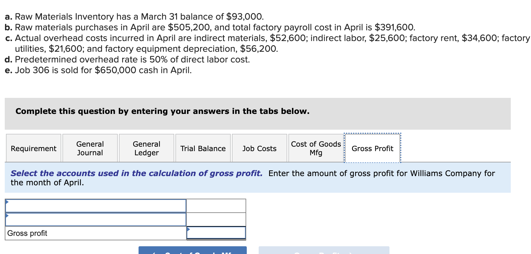 cash in April. Complete this question by entering your answers in the