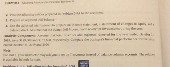 3-10A A better image for 3-9A Problem 3-10A Posting, adjusted trial balance,