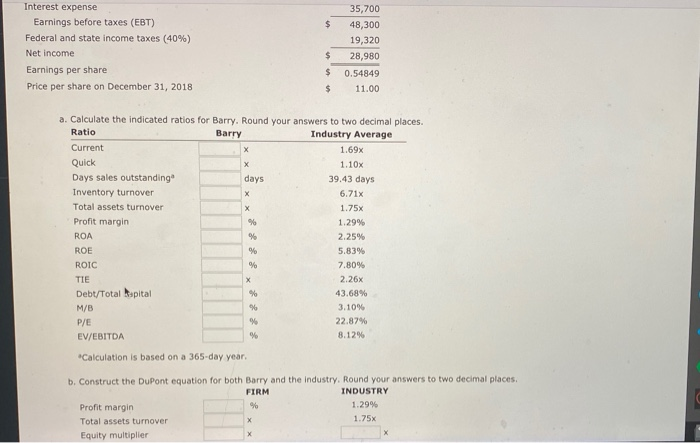 Computer Co. and its industry averages follow. The firm's debt is priced