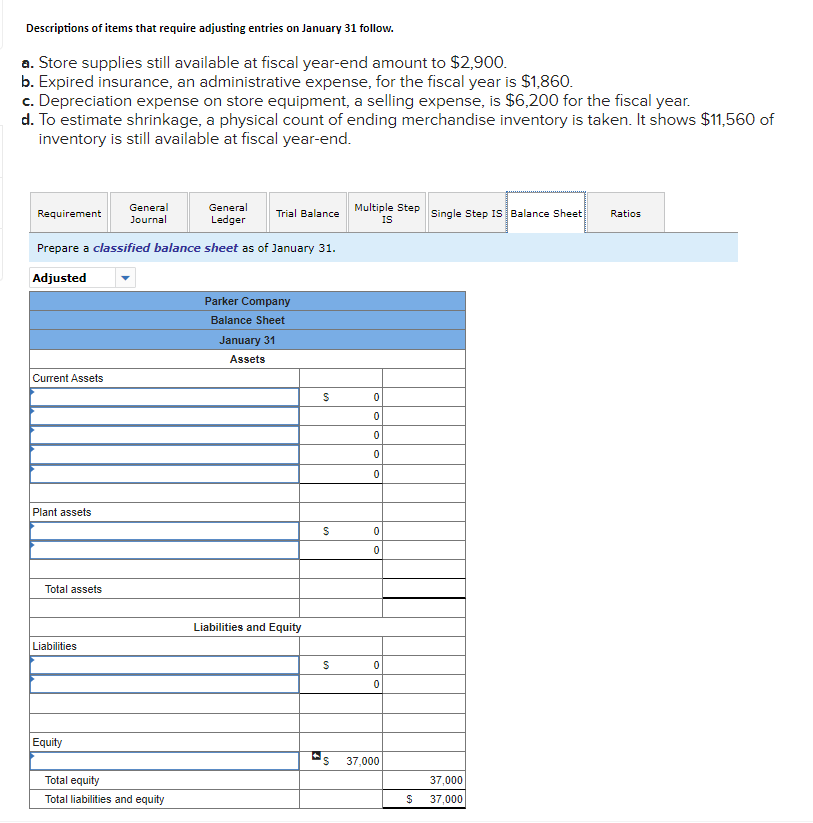unadjusted trial balance for Parker Company is found on the trial balance