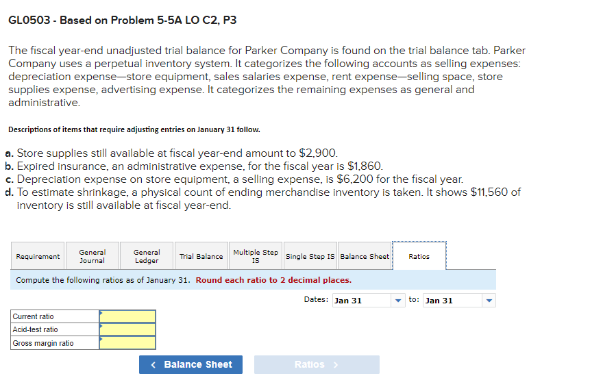 tab. Parker Company uses a perpetual inventory system. It categorizes the following