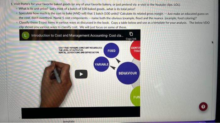 What is its unit price? Please help ASAP. 1. Visit Porto's for