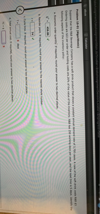  take Assignment/takeAssignment Main.do?invoker-& takeAssignmentSessionLocator &inprogressos eBook Calculator Problem 10-01 (Algorithmic) Suppose