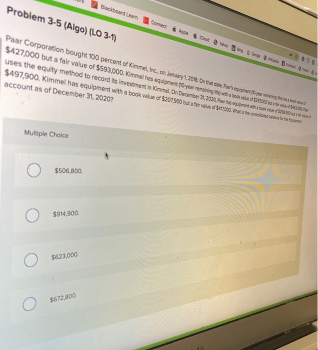  Problem 3-5 (Algo) (LO 3-1) Blackboard Learn Connect kopie Cloud ting