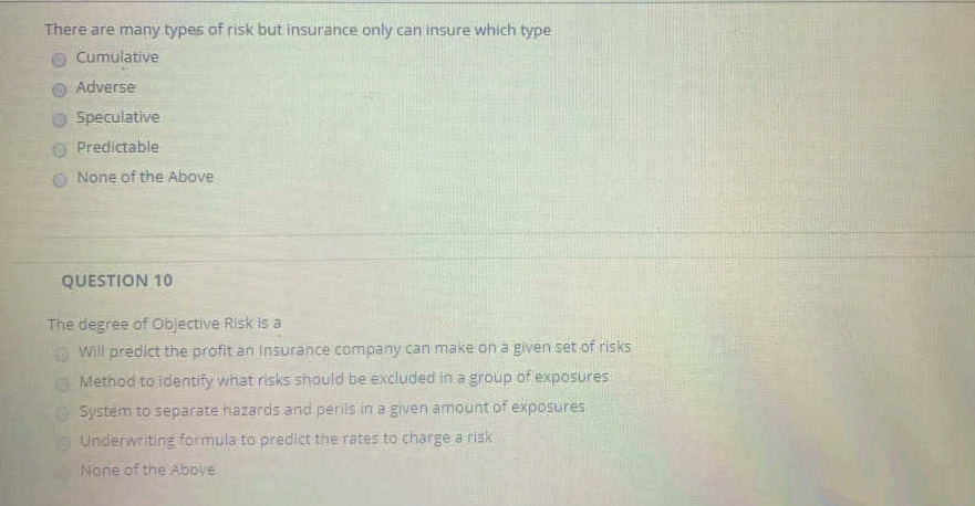 and Rain Wet floors and Oily Rags Lightning and Spoilage A&C None