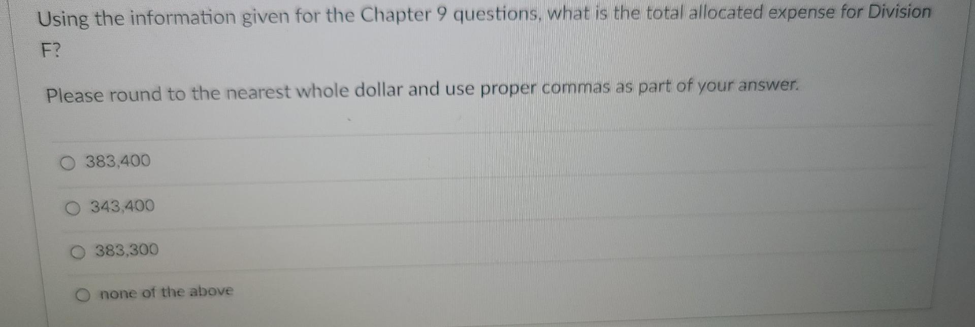 information given for the Chapter 9 questions, how much HR Expense is