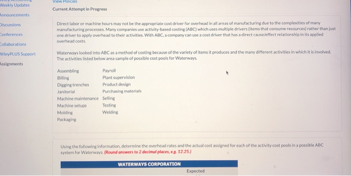  View Policies Weekly Updates Current Attempt in Progress nnouncements Discussions Direct