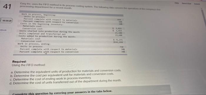  41 Easy Inc. uses the method in its process couting wstem.