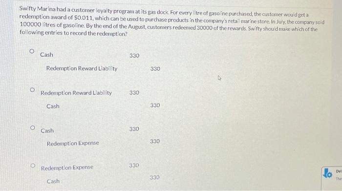  Swifty Marina had a customer loyalty program at its gas dock