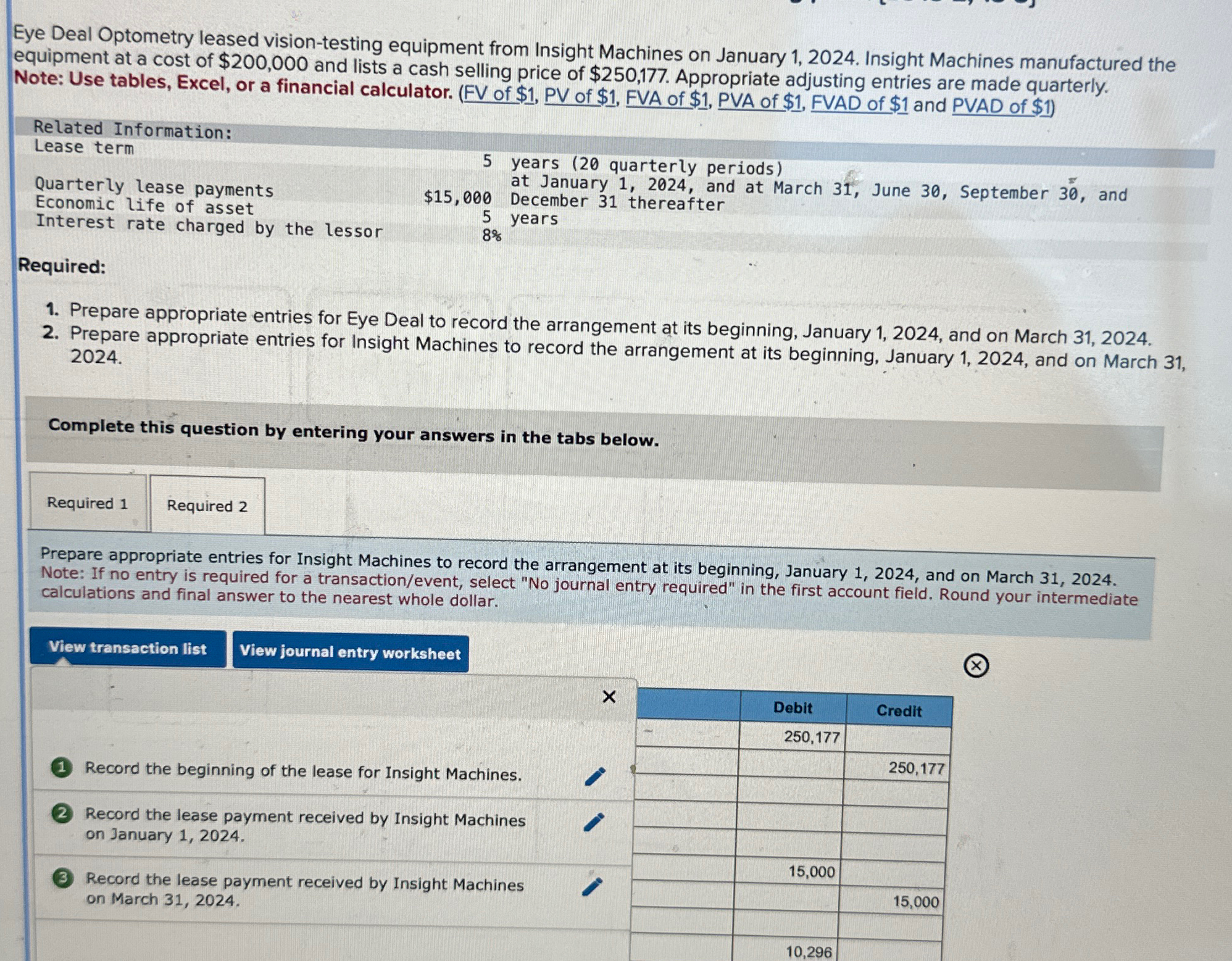  Eye Deal Optometry leased vision-testing equipment from Insight Machines on January