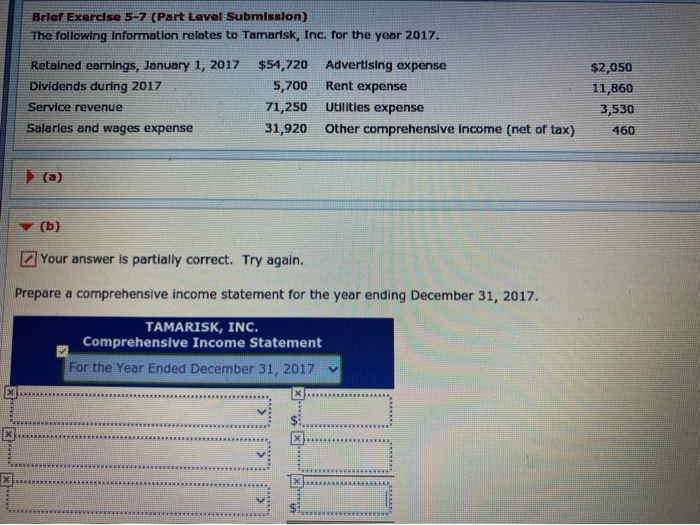  please fill in the blank! Brief Exercise 5-7 (Part Level Submission)