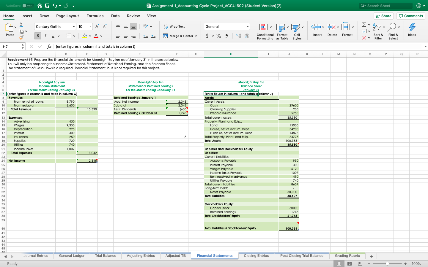 do the post-closing trial balance for this question. I've already done the