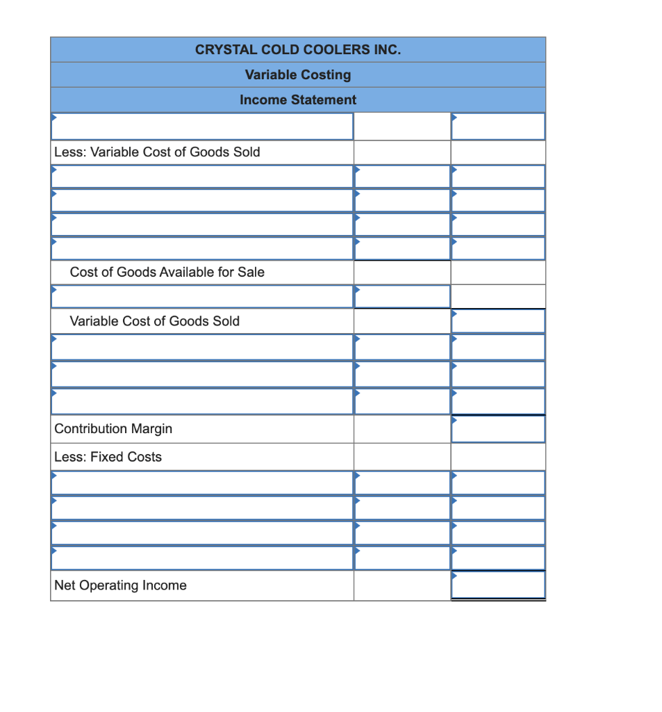Cost of Goods Manufactured, Ending inventory, Fixed General and Administrative expense, Interest