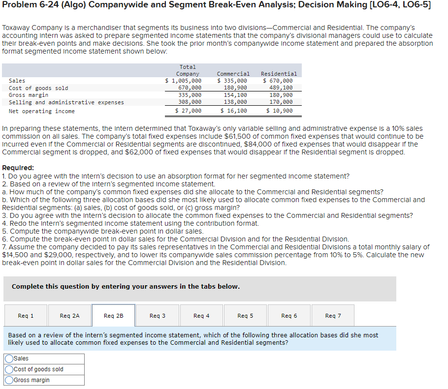 is a merchandiser that segments its business into two divisions-Commercial and Residentlal.