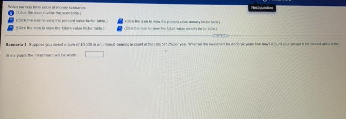  Next question Solve vious time of money scans Click the konto